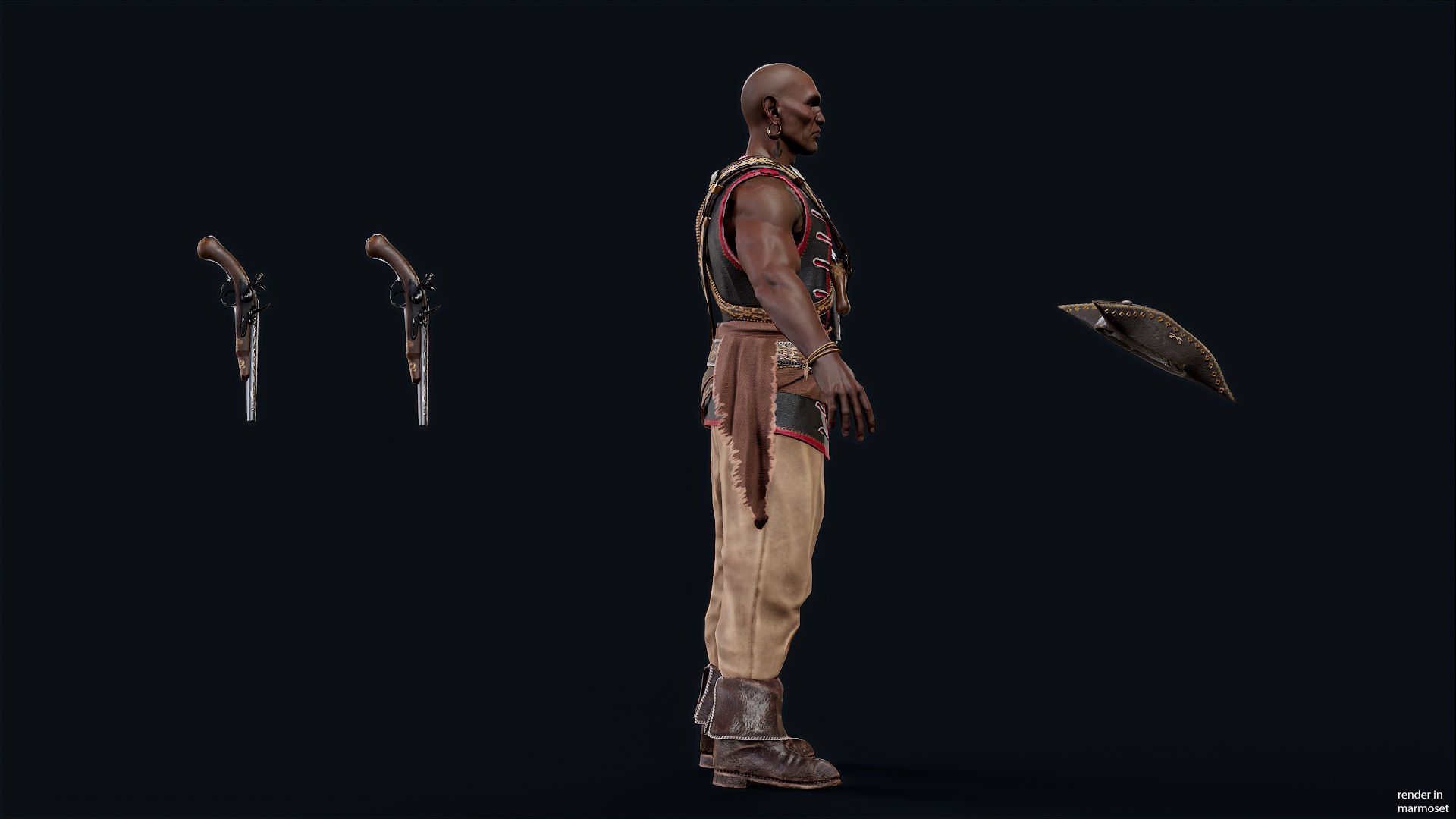 PIRATE 7R Low-poly 3D model_8