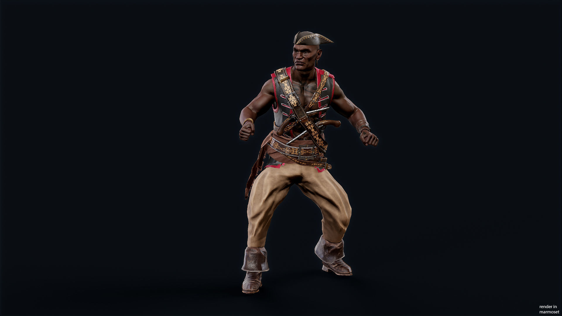 PIRATE 7R Low-poly 3D model_5
