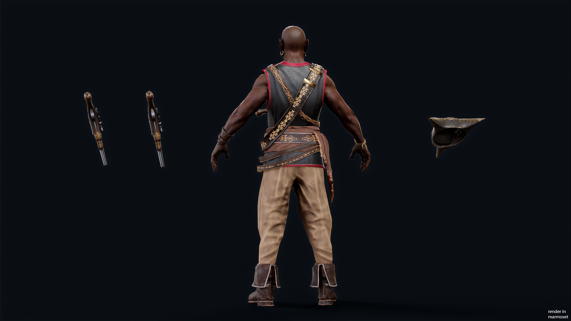 PIRATE 7R Low-poly 3D model_7