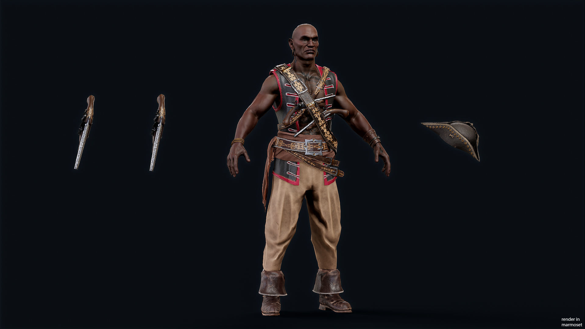 PIRATE 7R Low-poly 3D model_9