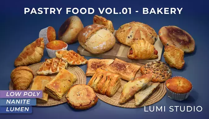 Pastry Food Bakery Low-poly 3D model