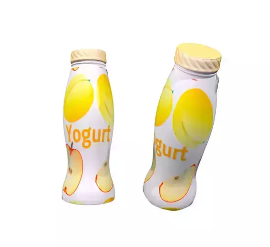 yogurt in white plastic curly bottle