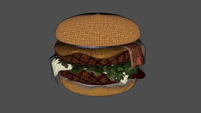 BURGER Low-poly 3D model 7