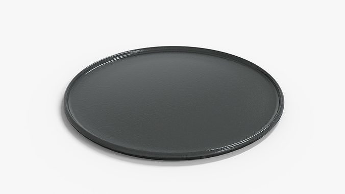 Sliced Pizza With Plate Low-poly 3D model 7
