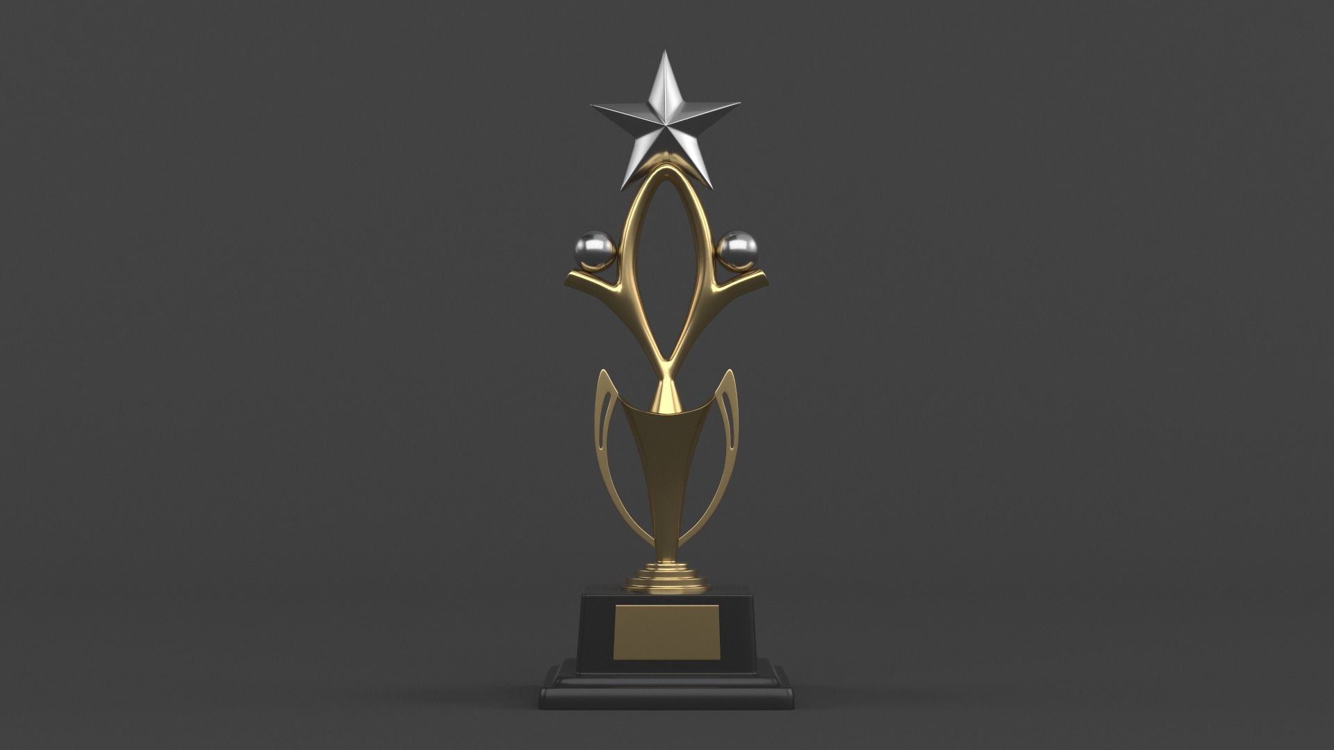 Gold Trophy Cups 3D model_3