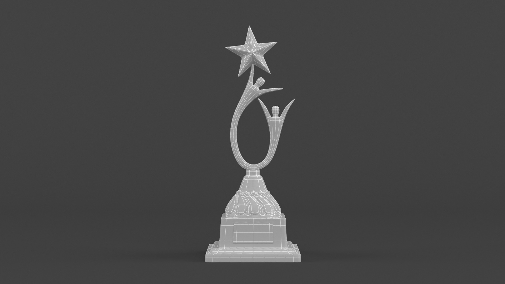 Gold Trophy Cups 3D model_12