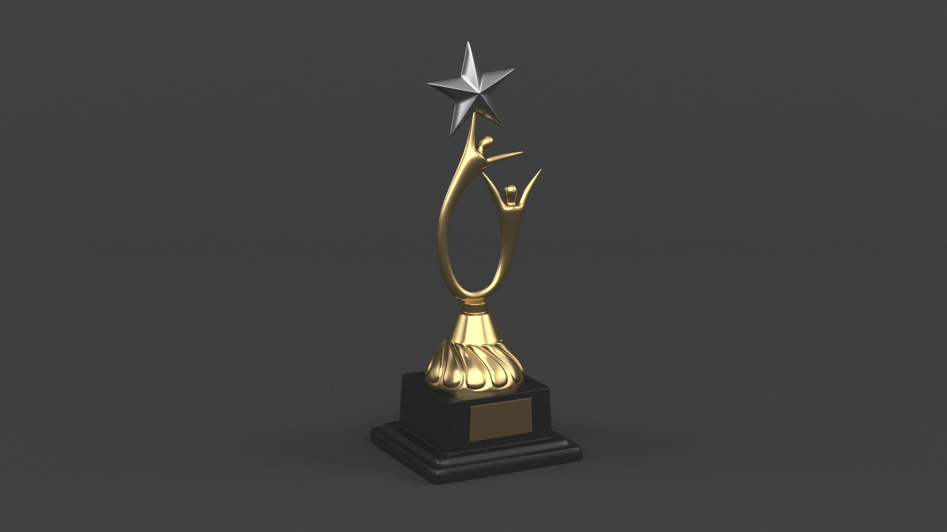 Gold Trophy Cups 3D model_6