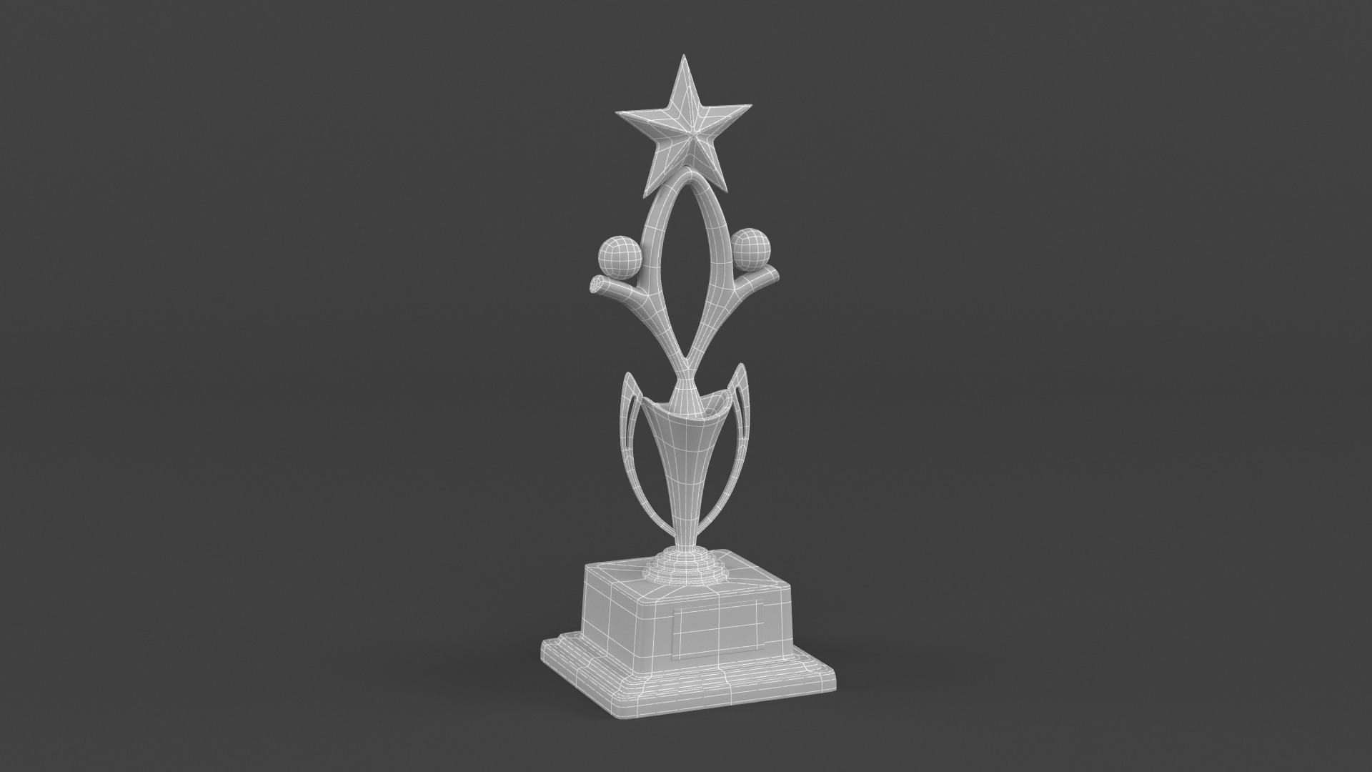 Gold Trophy Cups 3D model_11