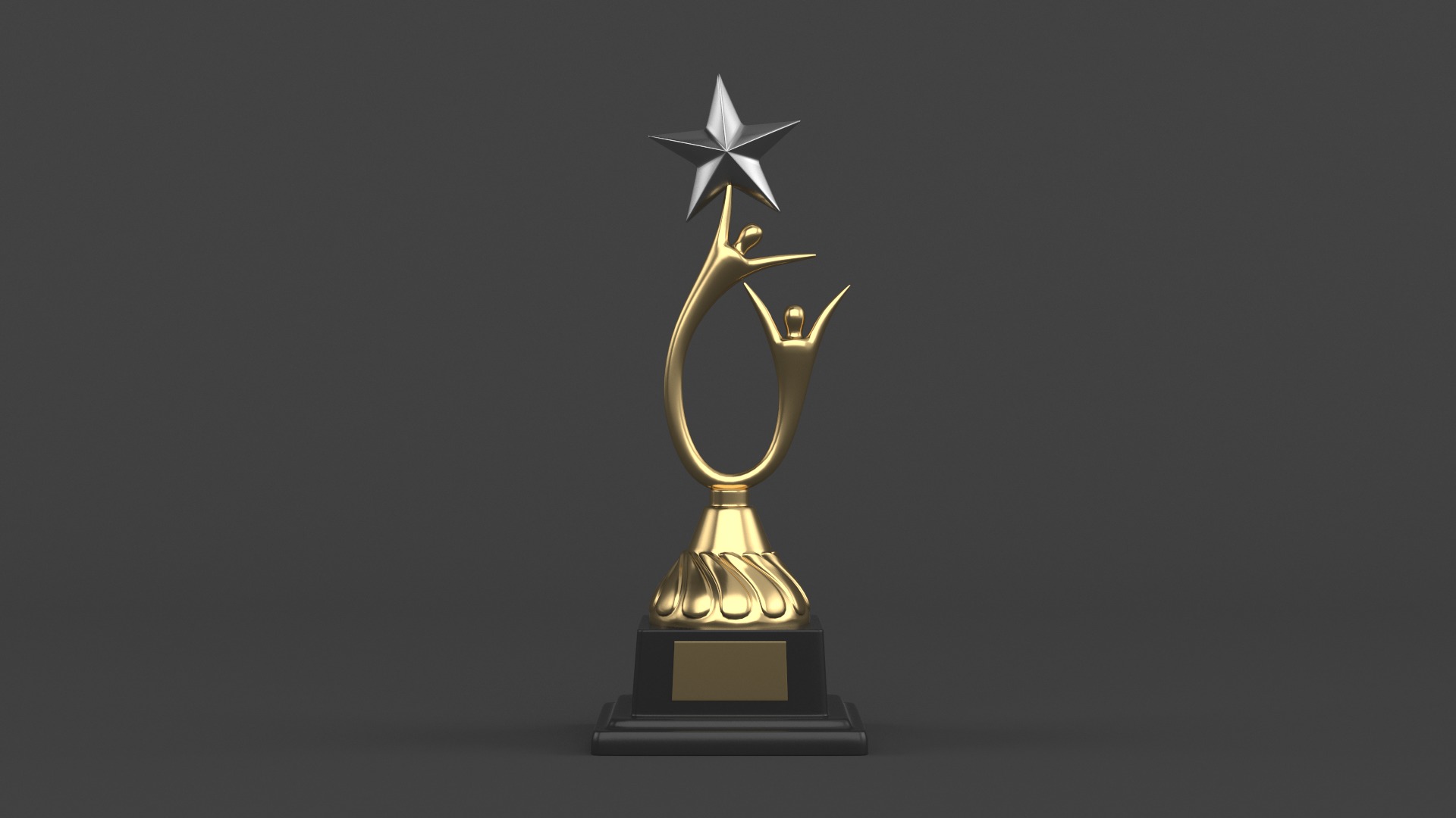 Gold Trophy Cups 3D model_5