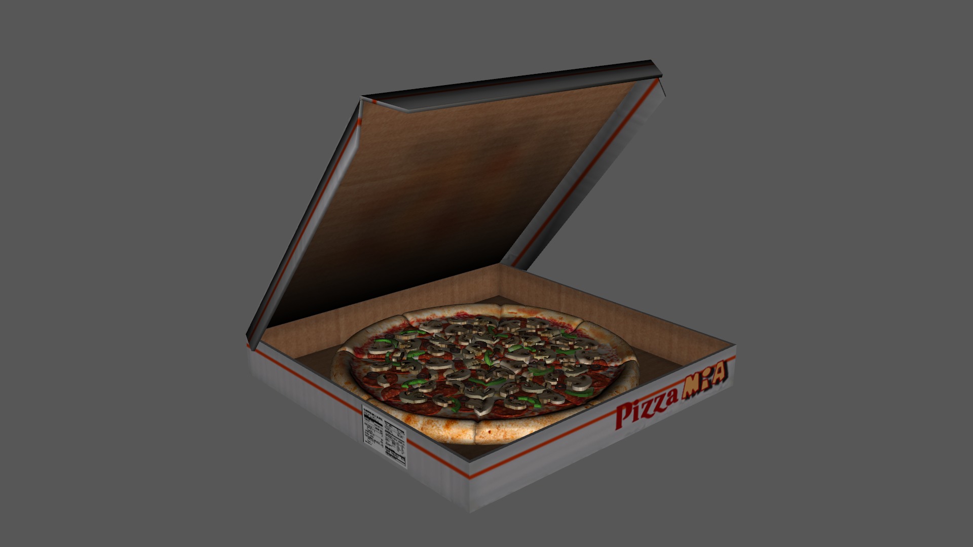 Pizza With Box Low-poly 3D model_6