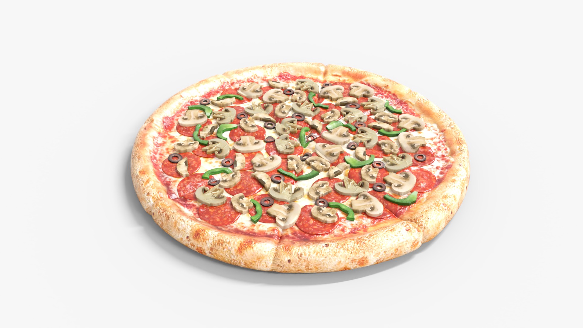 Pizza With Box Low-poly 3D model_1