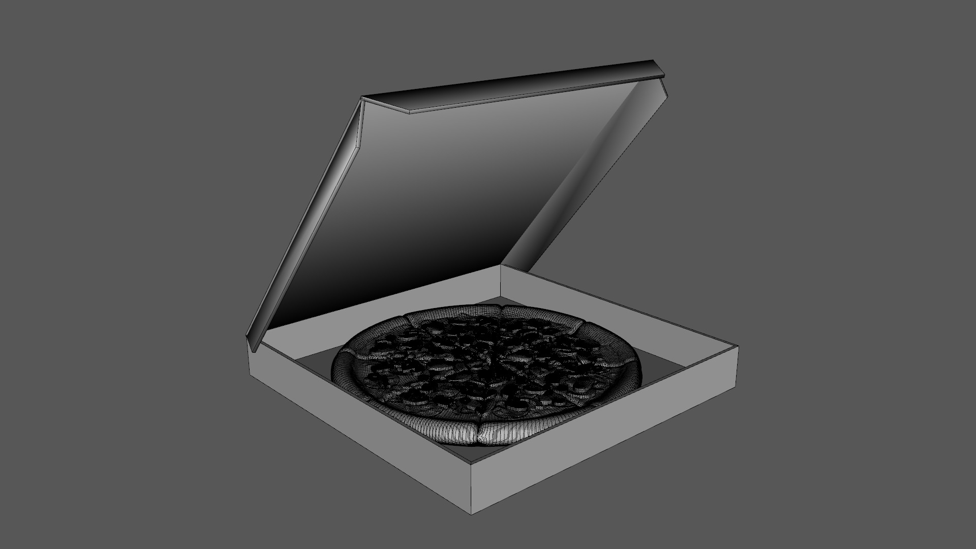 Pizza With Box Low-poly 3D model_8