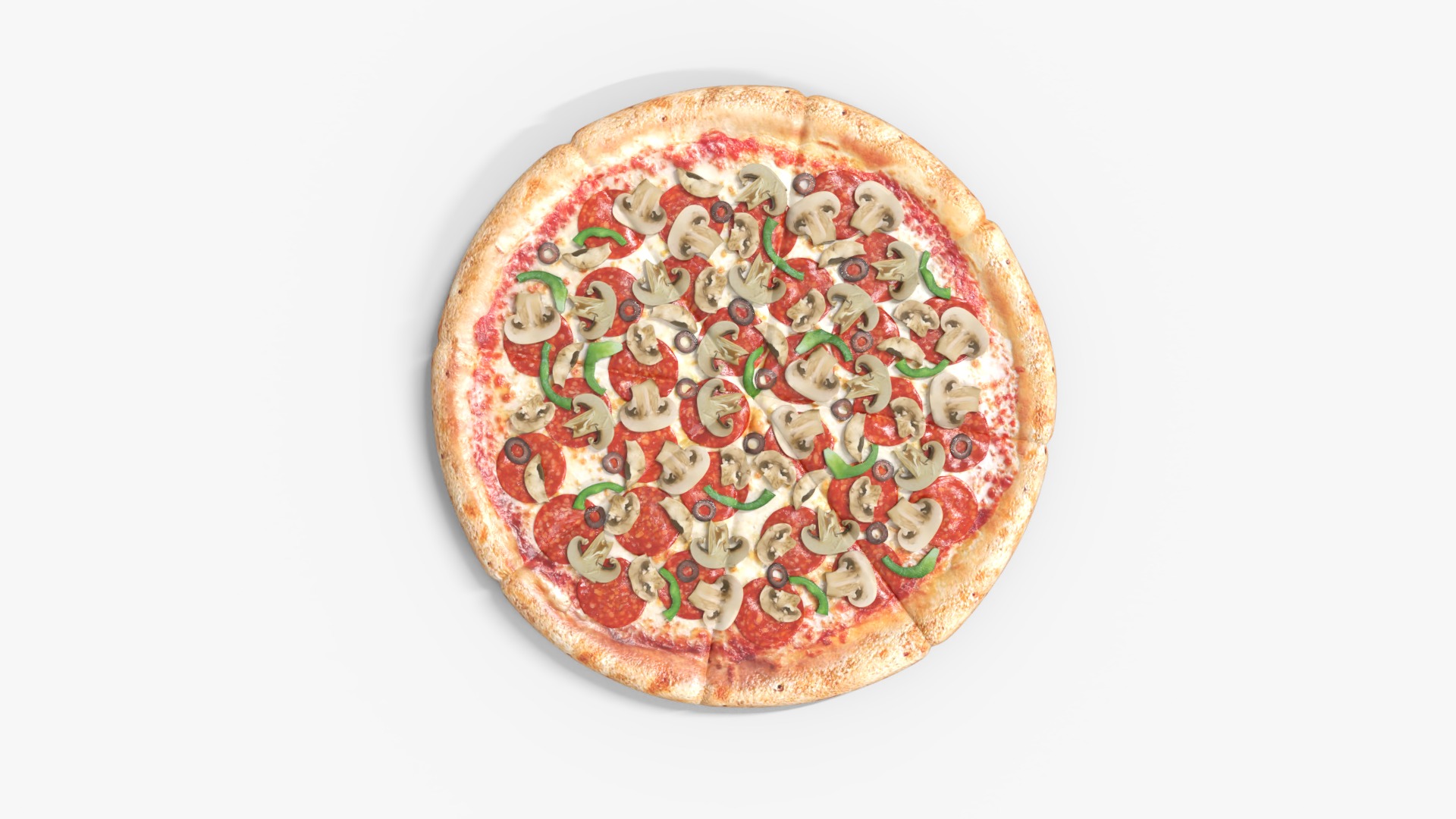 Pizza With Box Low-poly 3D model_3