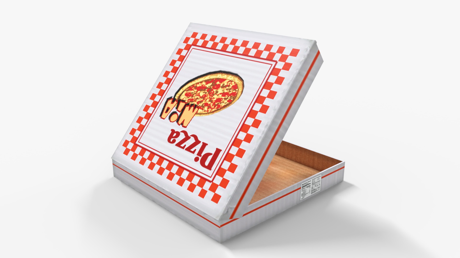 Pizza With Box Low-poly 3D model_2