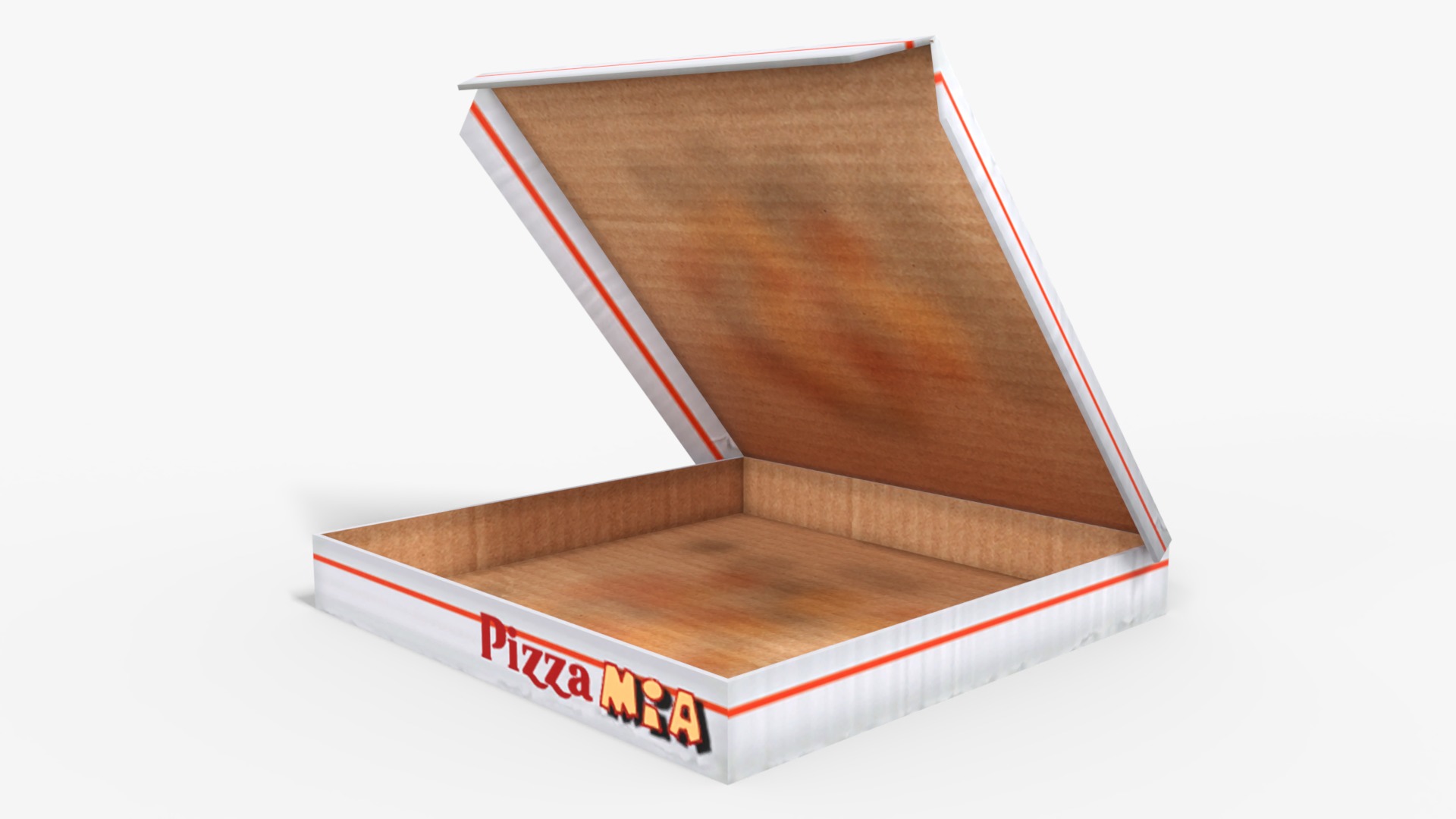 Pizza With Box Low-poly 3D model_5