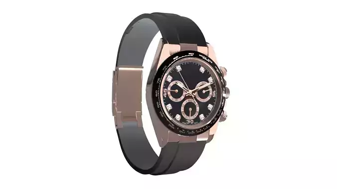 Watch Cosmograph Daytona Pink Gold - Black Diamond-Set Dial