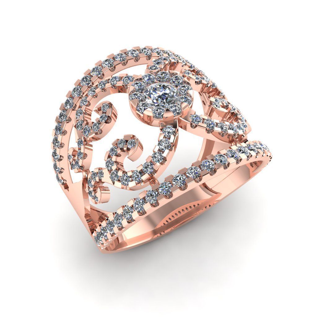 Jewelry 3D Models with render and 3dm stl -R-60 3D print model_1