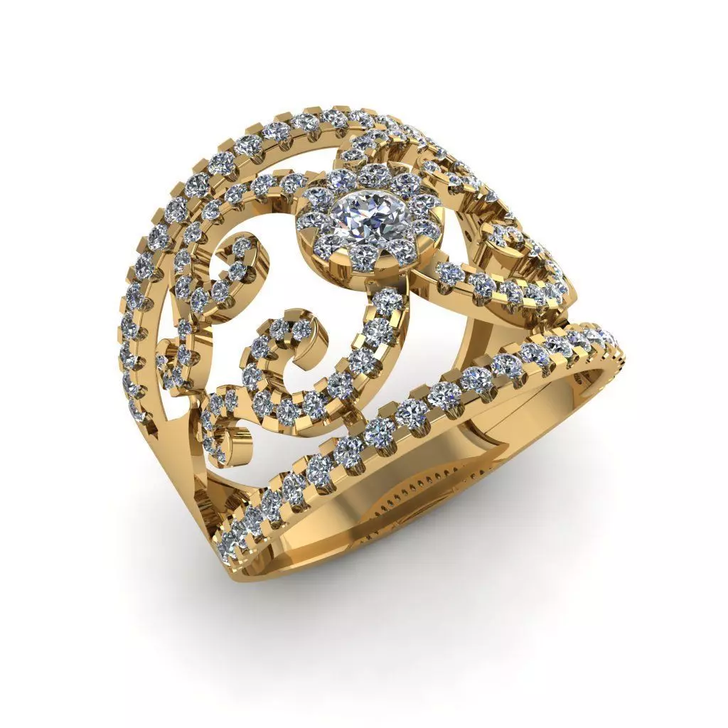 Jewelry 3D Models with render and 3dm stl -R-60 3D print model_0