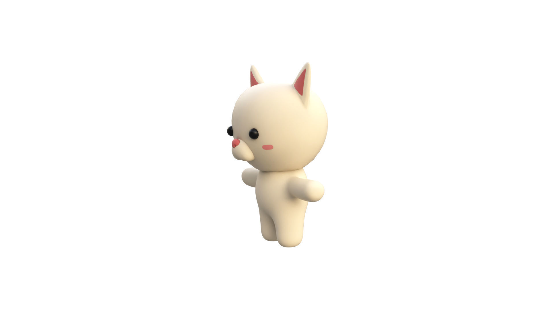 Character002 Chubby Cat  Low-poly 3D model_2