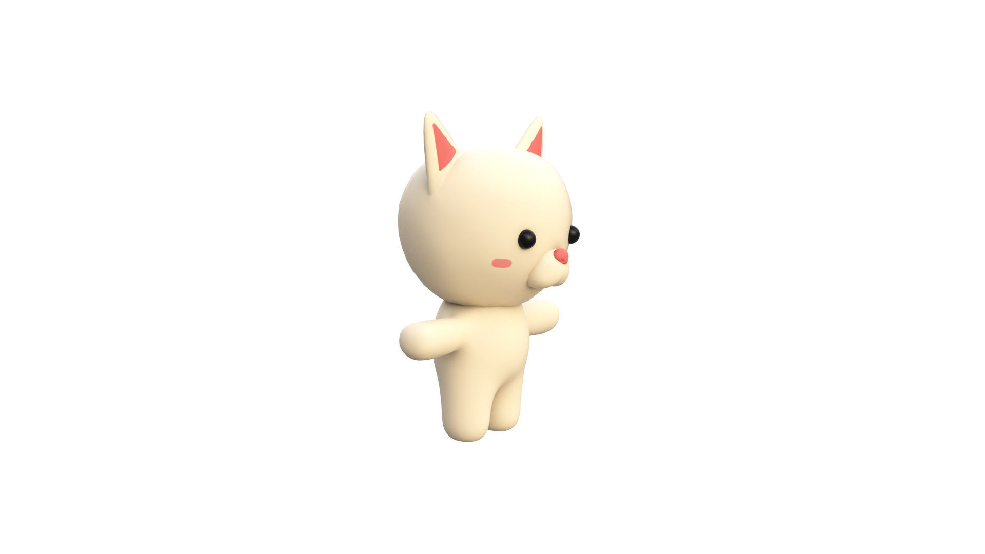 Character002 Chubby Cat  Low-poly 3D model_7