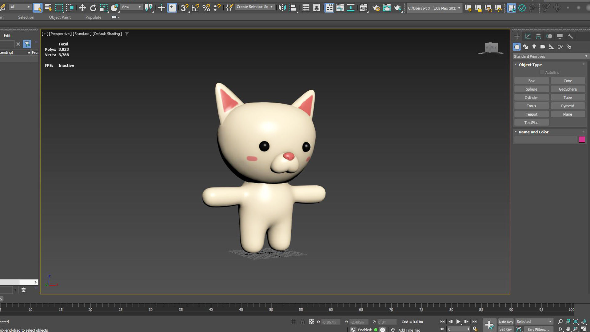Character002 Chubby Cat  Low-poly 3D model_9