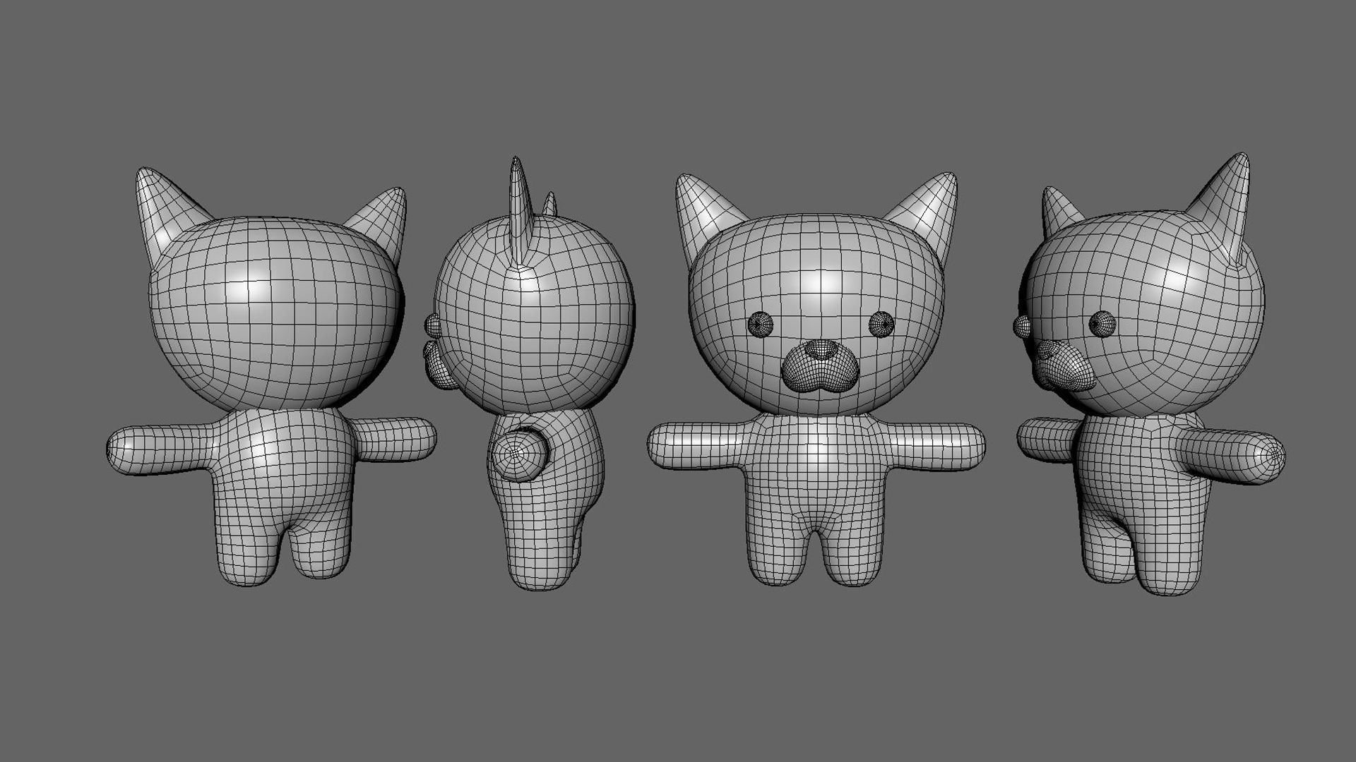 Character002 Chubby Cat  Low-poly 3D model_10