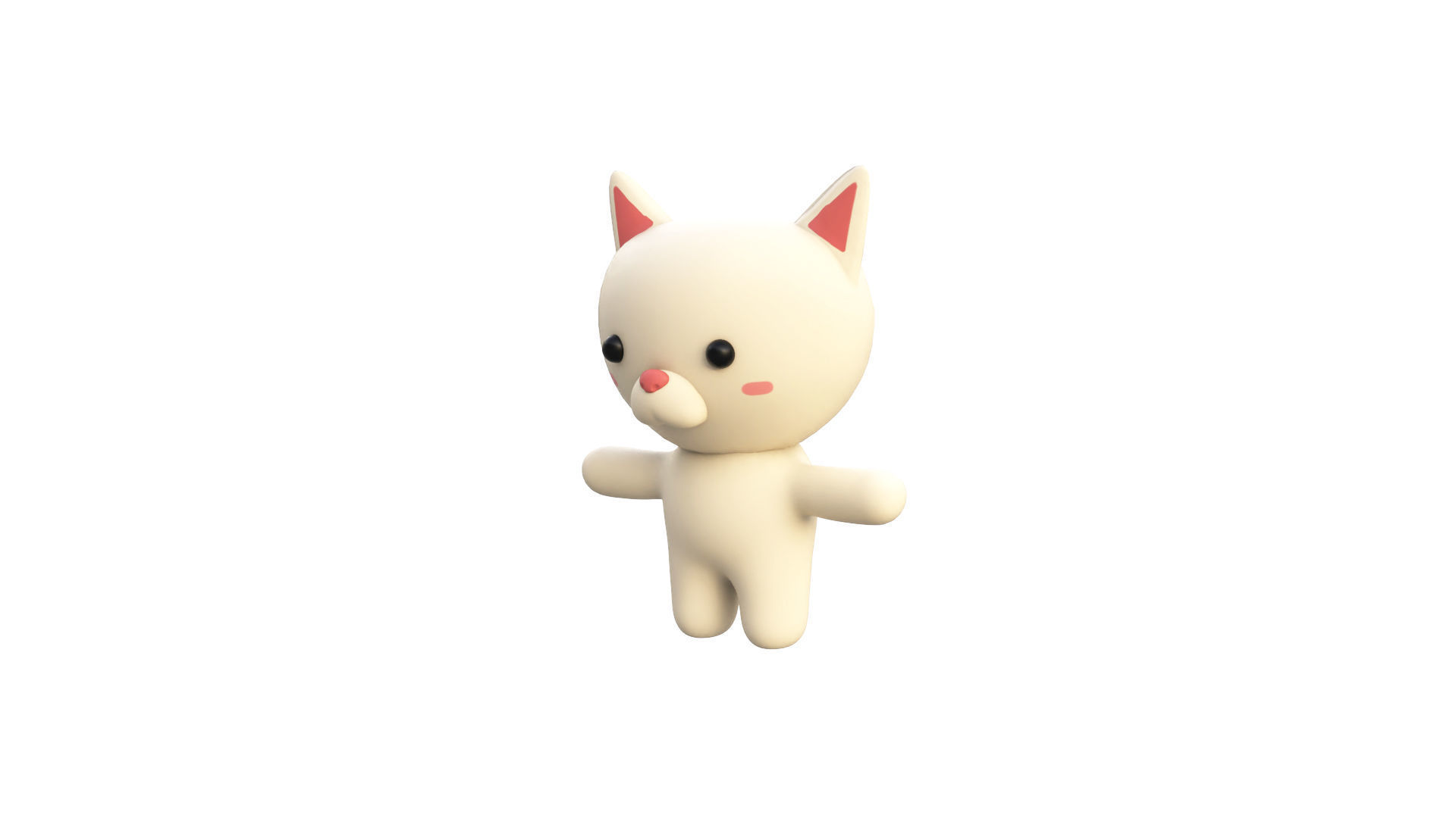 Character002 Chubby Cat  Low-poly 3D model_1