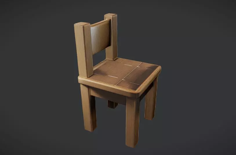 Wooden Chair 3D model_0