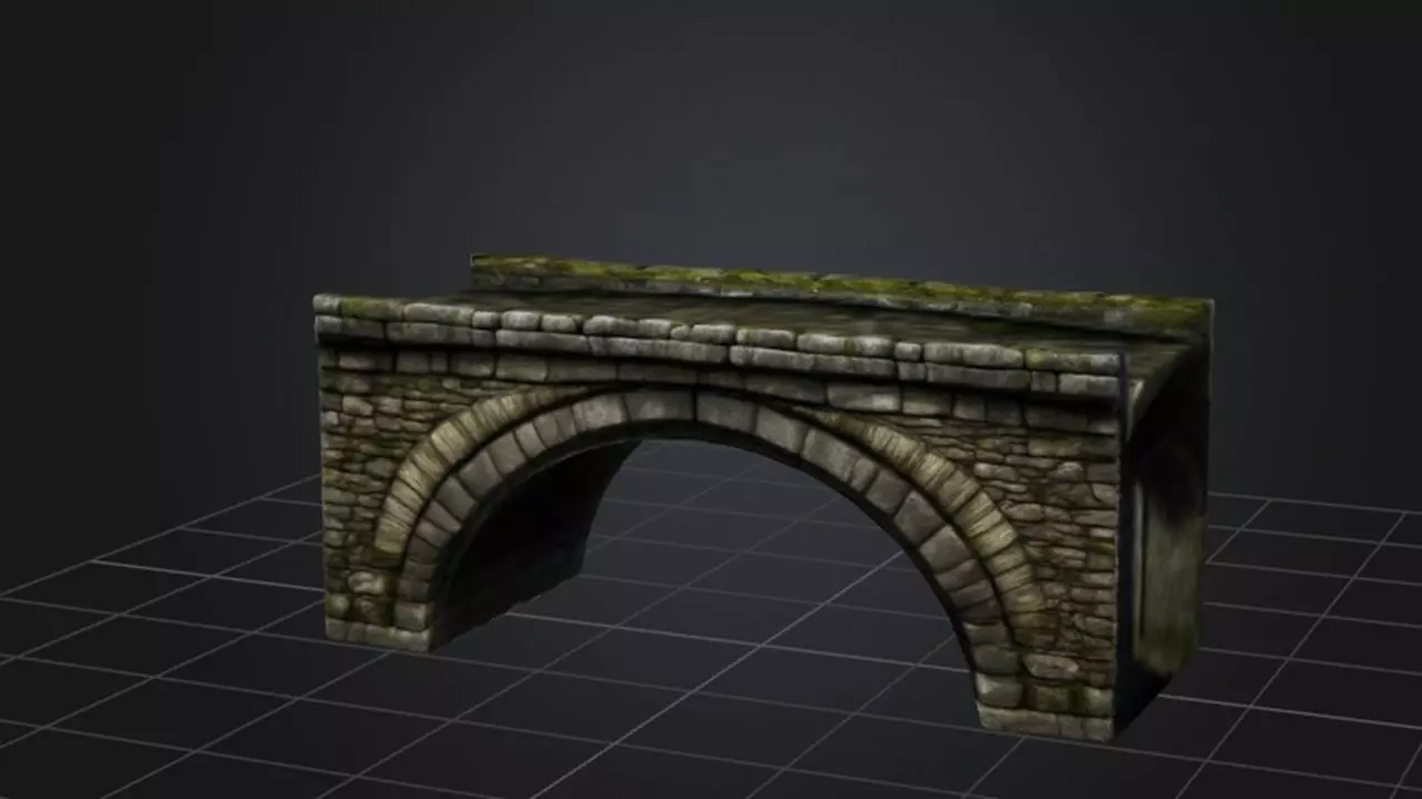 Medieval Arch Bridge 3D model_0