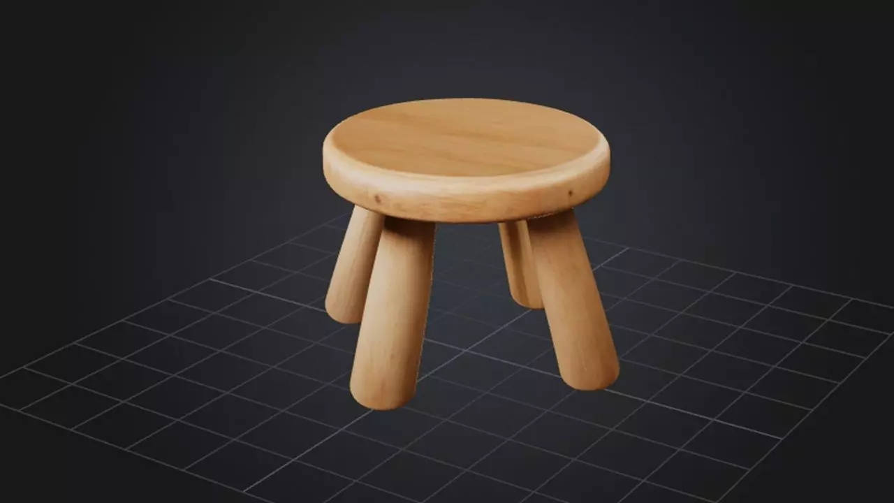 Wooden Table 3D model_0