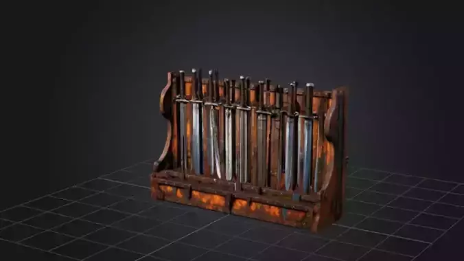 Old rack with swords
