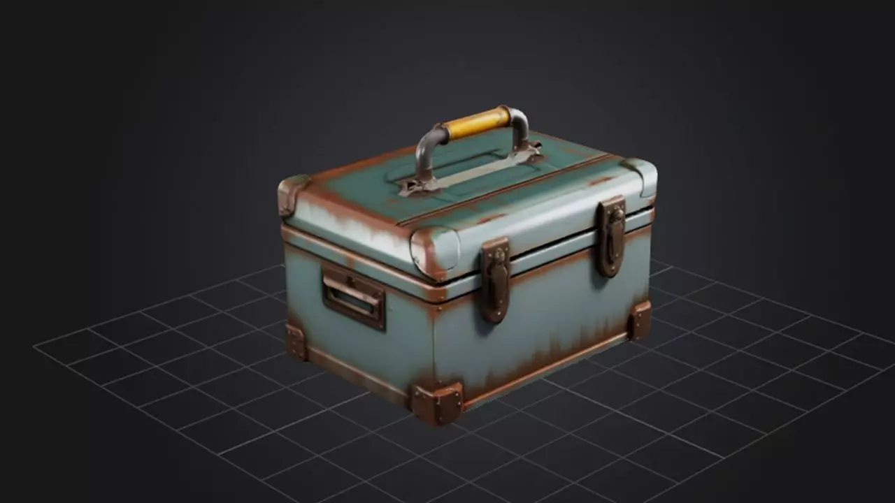 Metal Tool Box 3D model_0