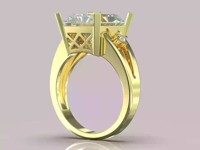 elegant ring with a large central stone