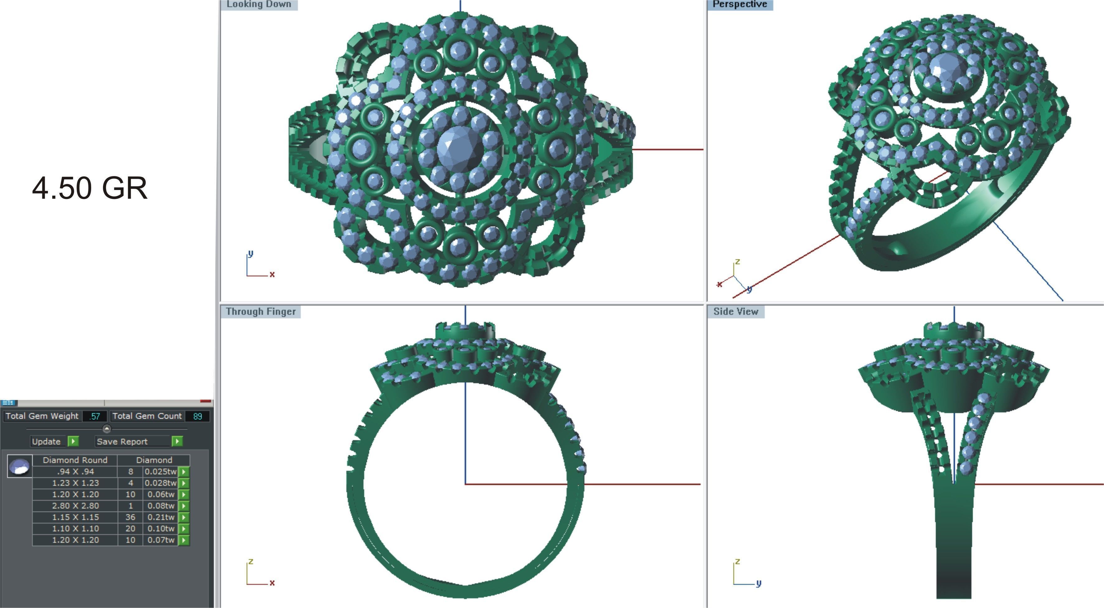 Jewelry 3D Models with render and 3dm stl -R-70 3D print model_3