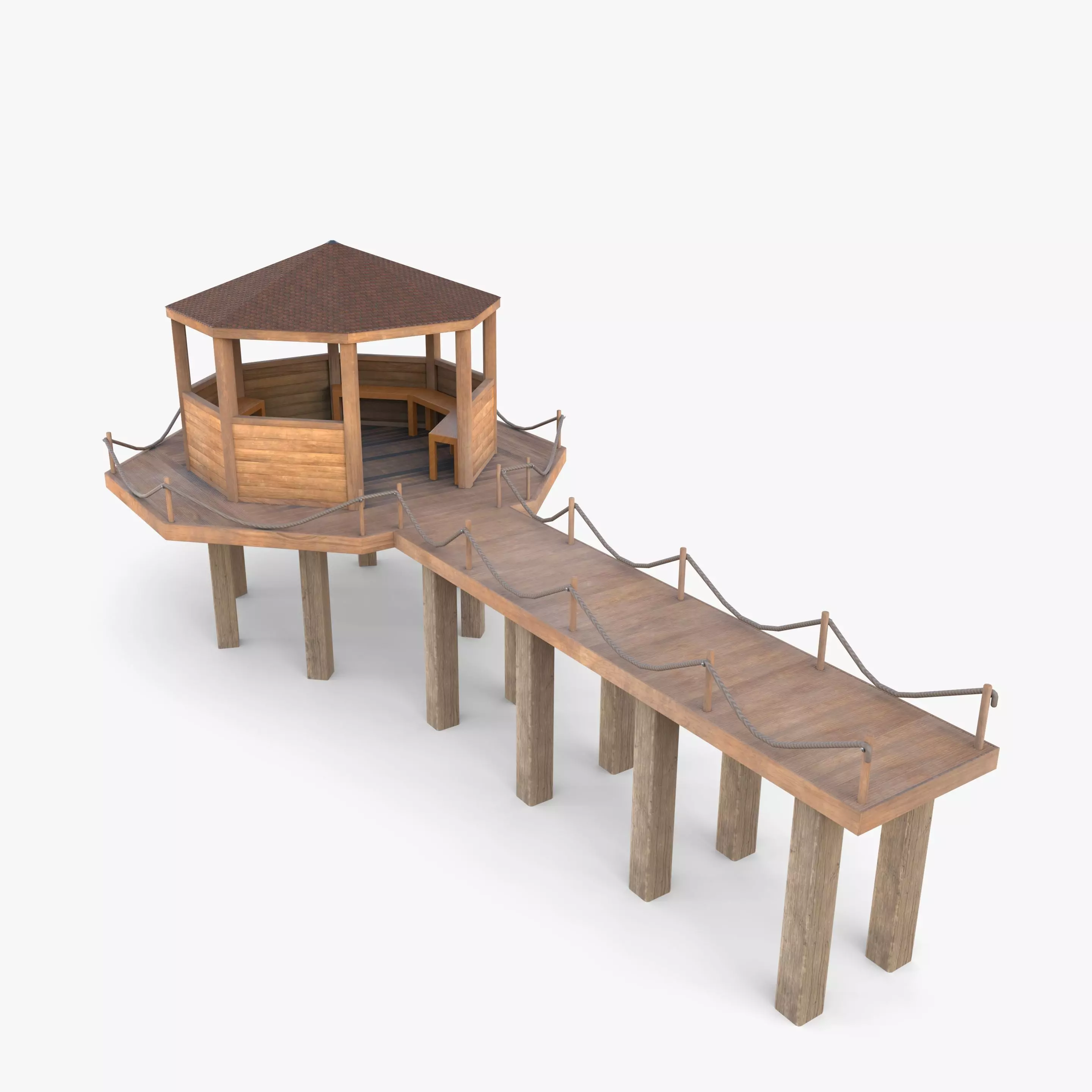 Pontoon dock V4 3D model_0