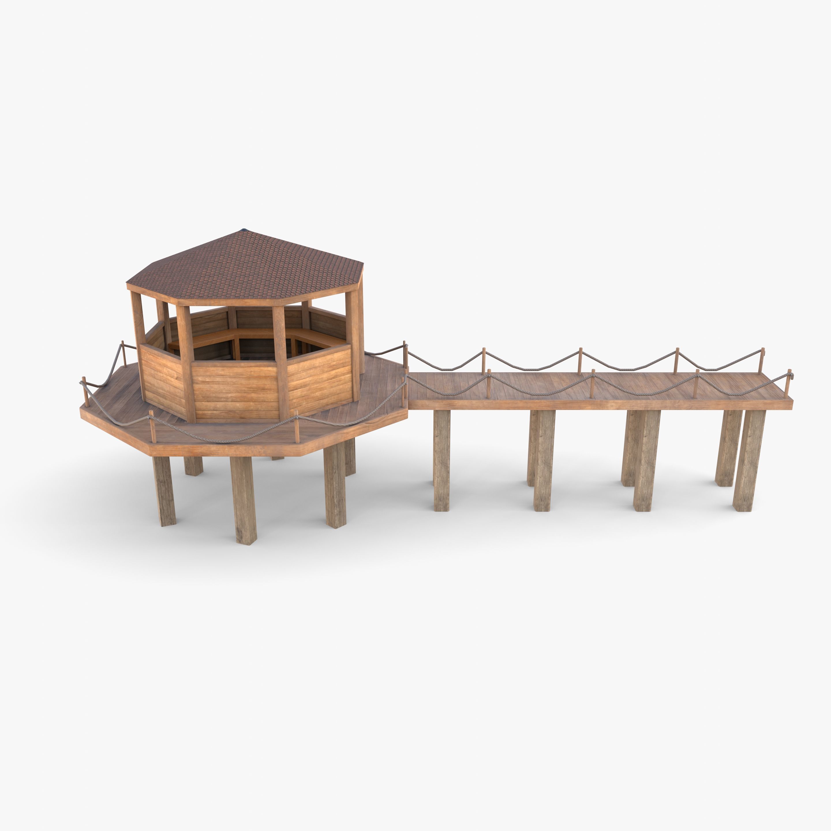 Pontoon dock V4 3D model_12