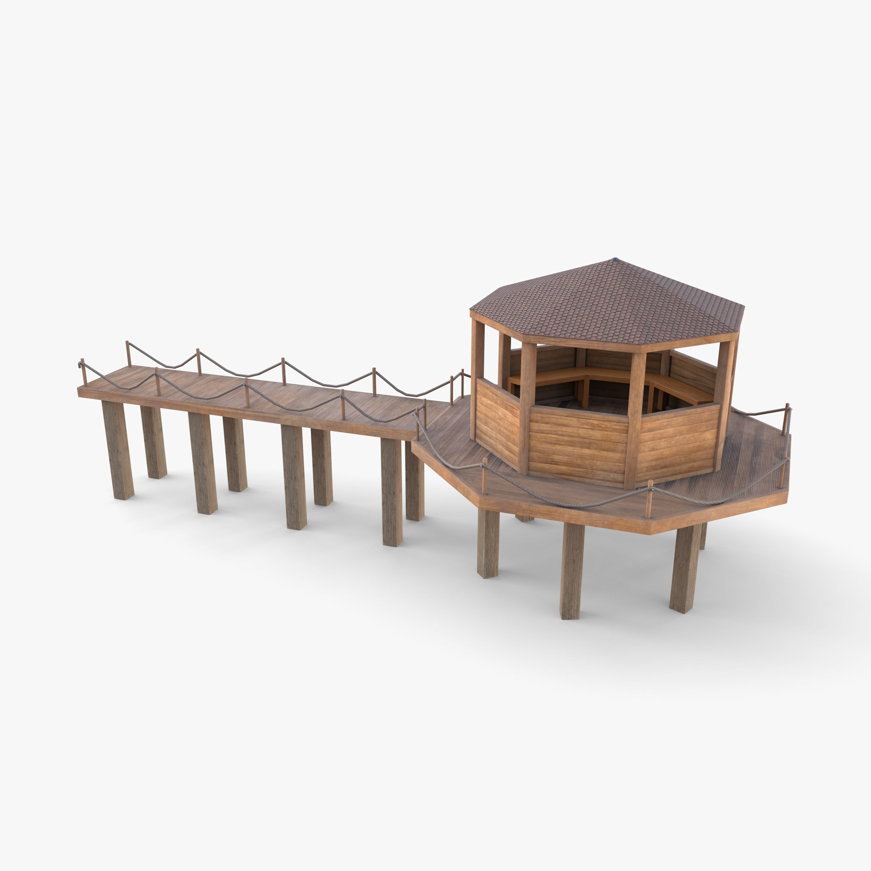 Pontoon dock V4 3D model_9