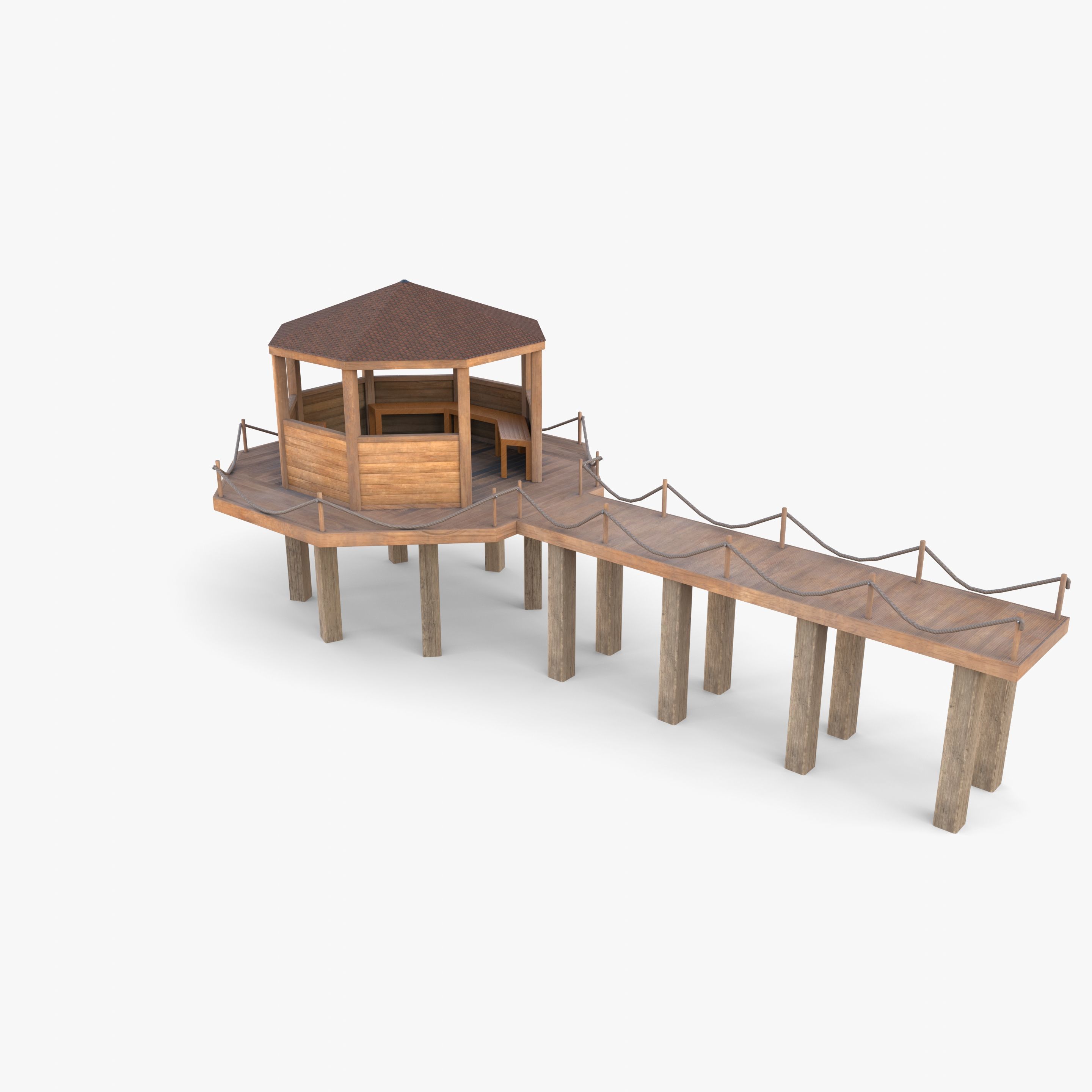 Pontoon dock V4 3D model_8