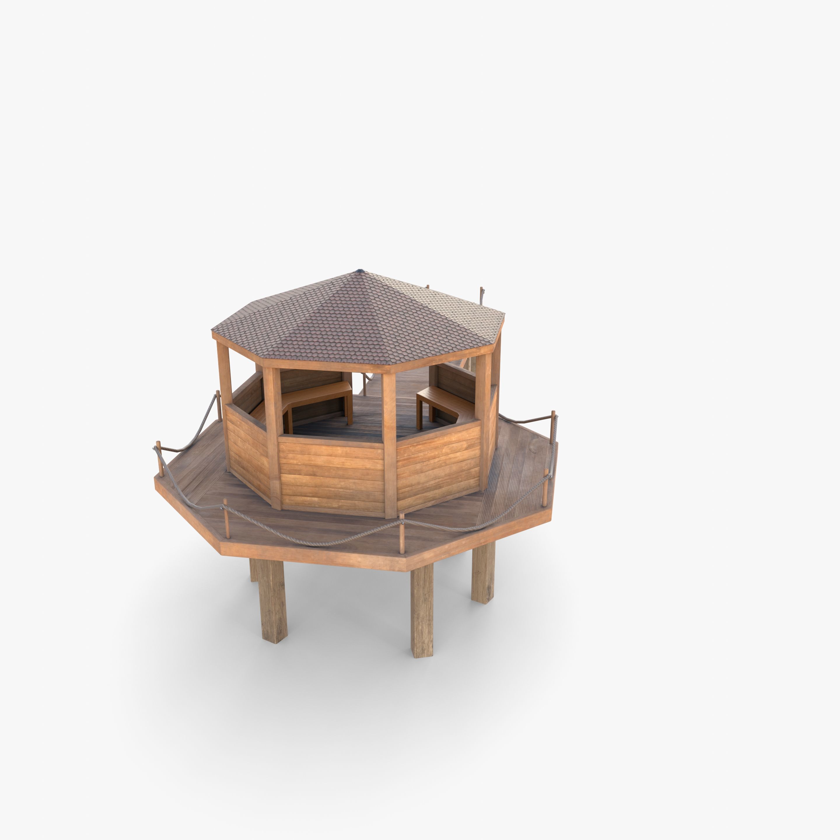 Pontoon dock V4 3D model_2
