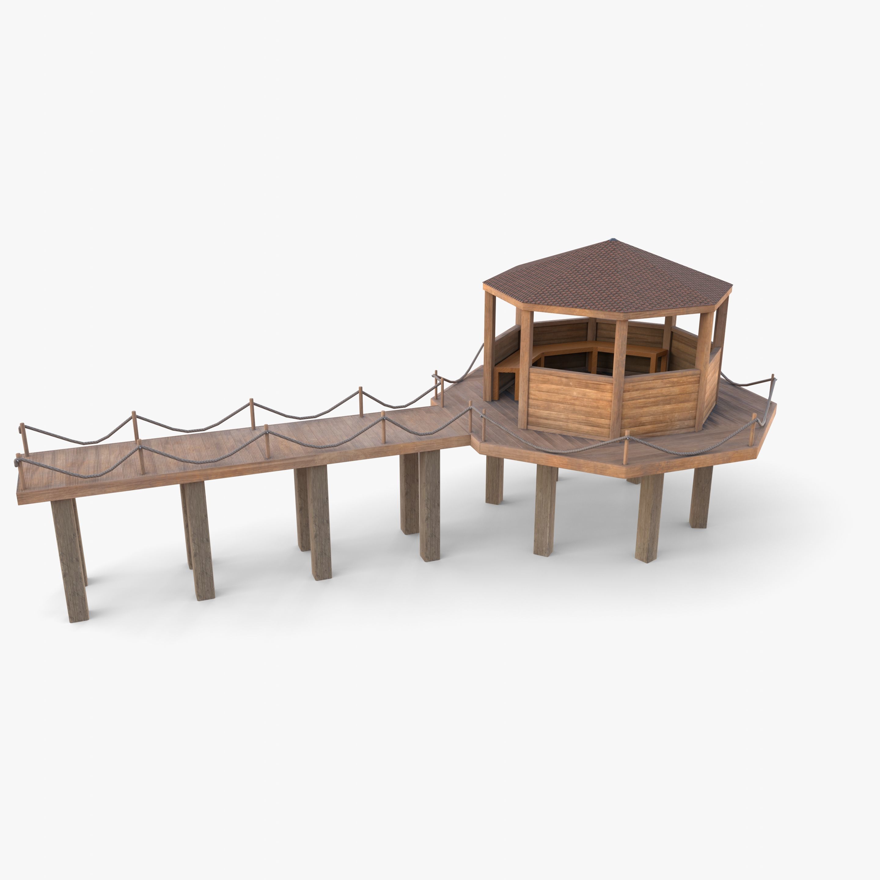 Pontoon dock V4 3D model_3