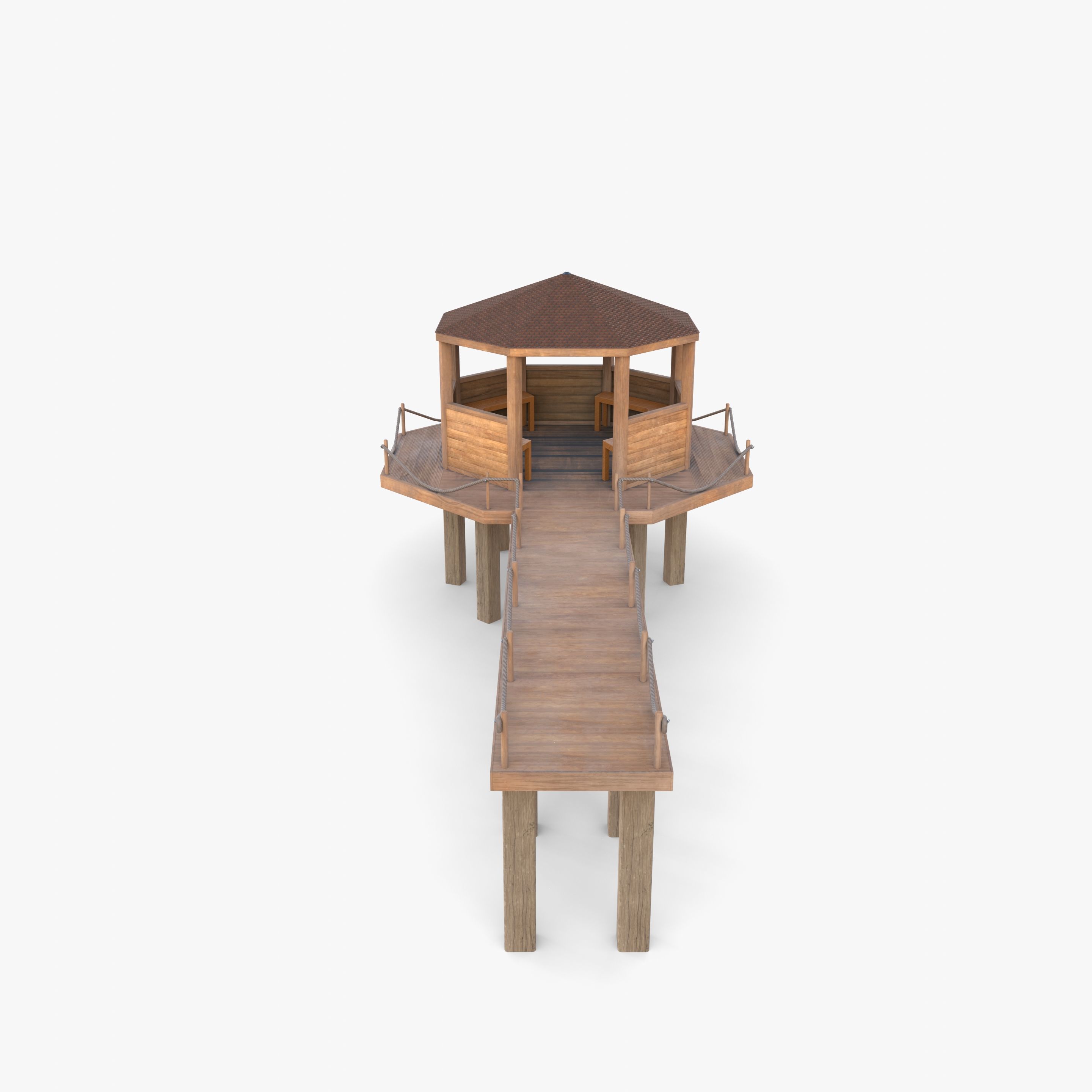 Pontoon dock V4 3D model_5