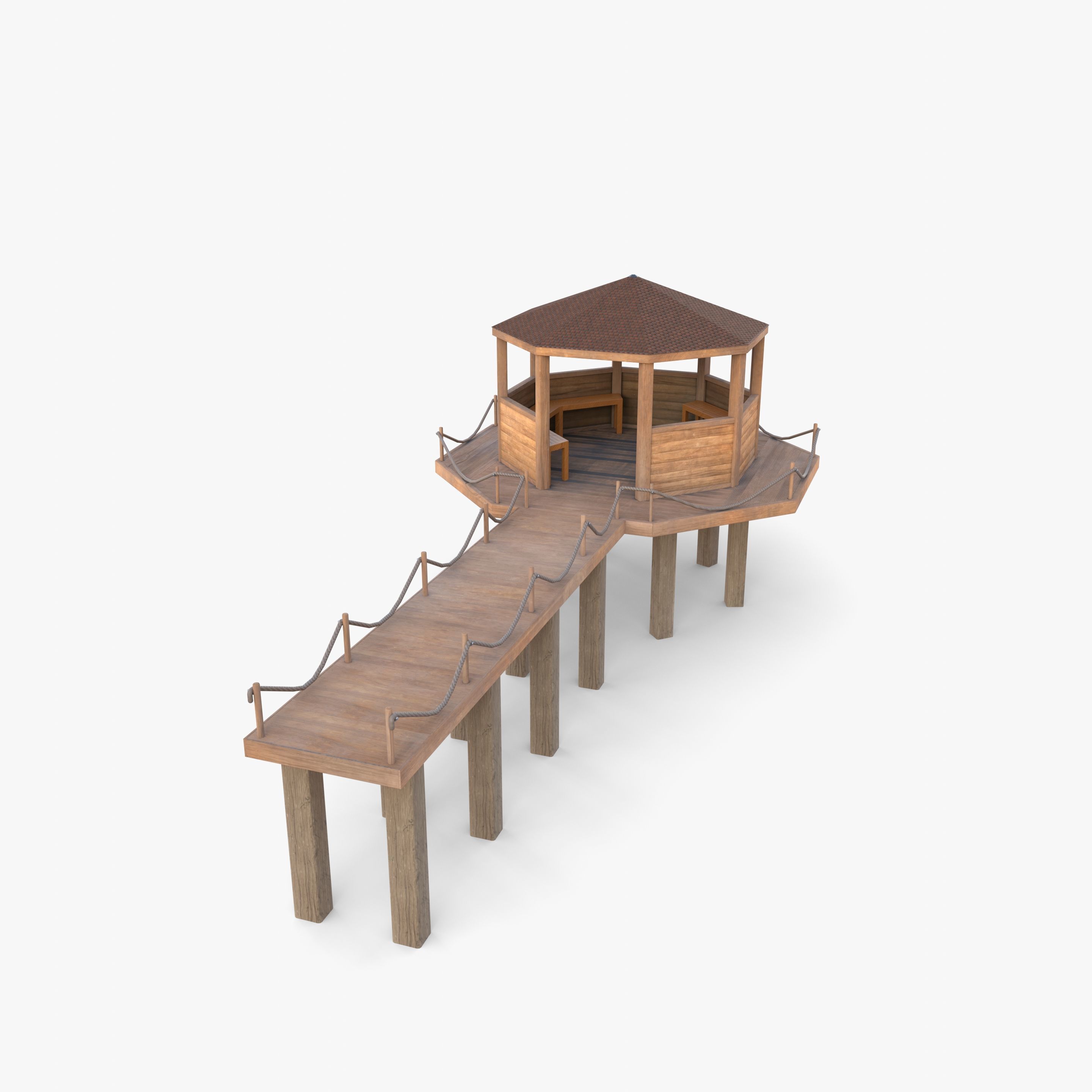 Pontoon dock V4 3D model_10