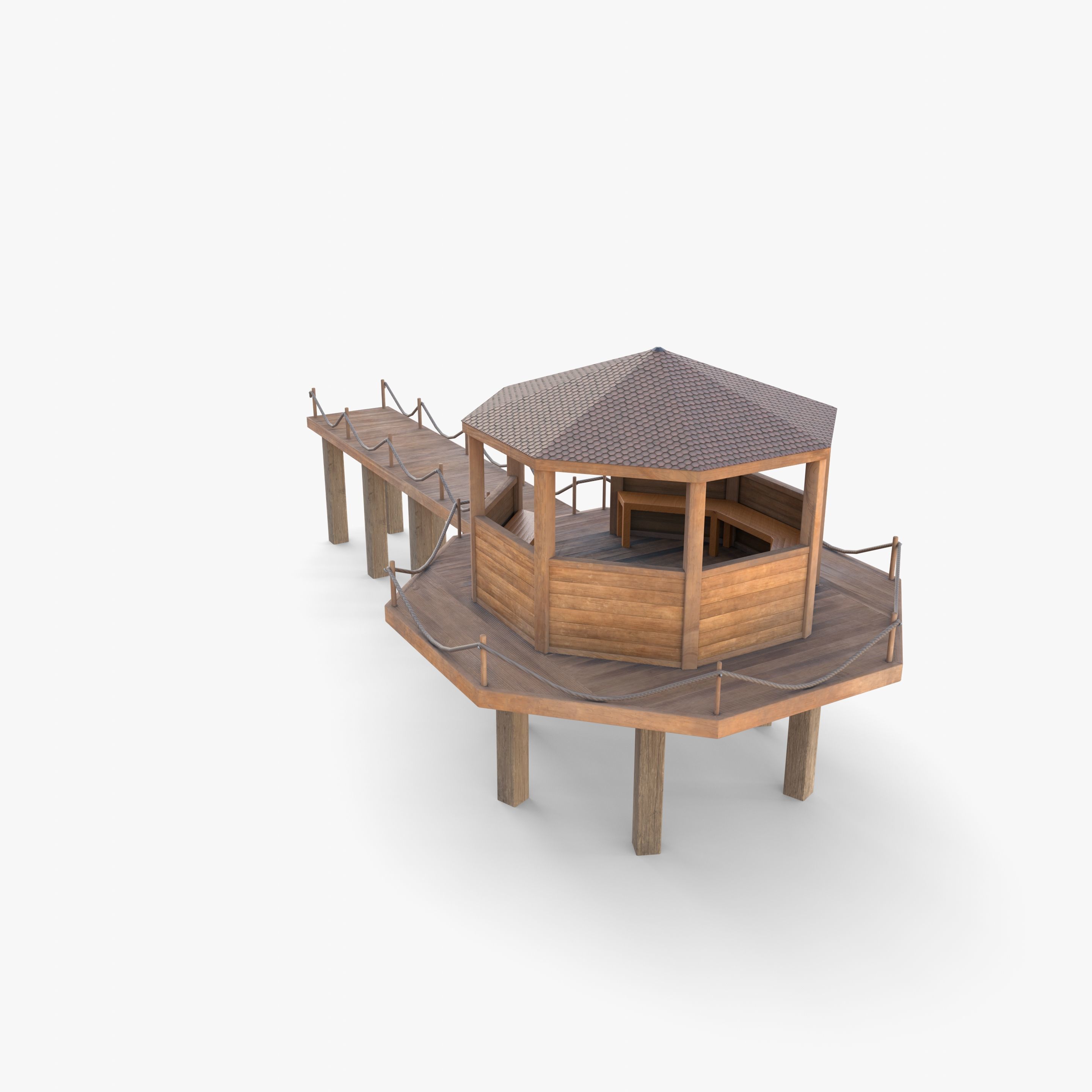 Pontoon dock V4 3D model_4