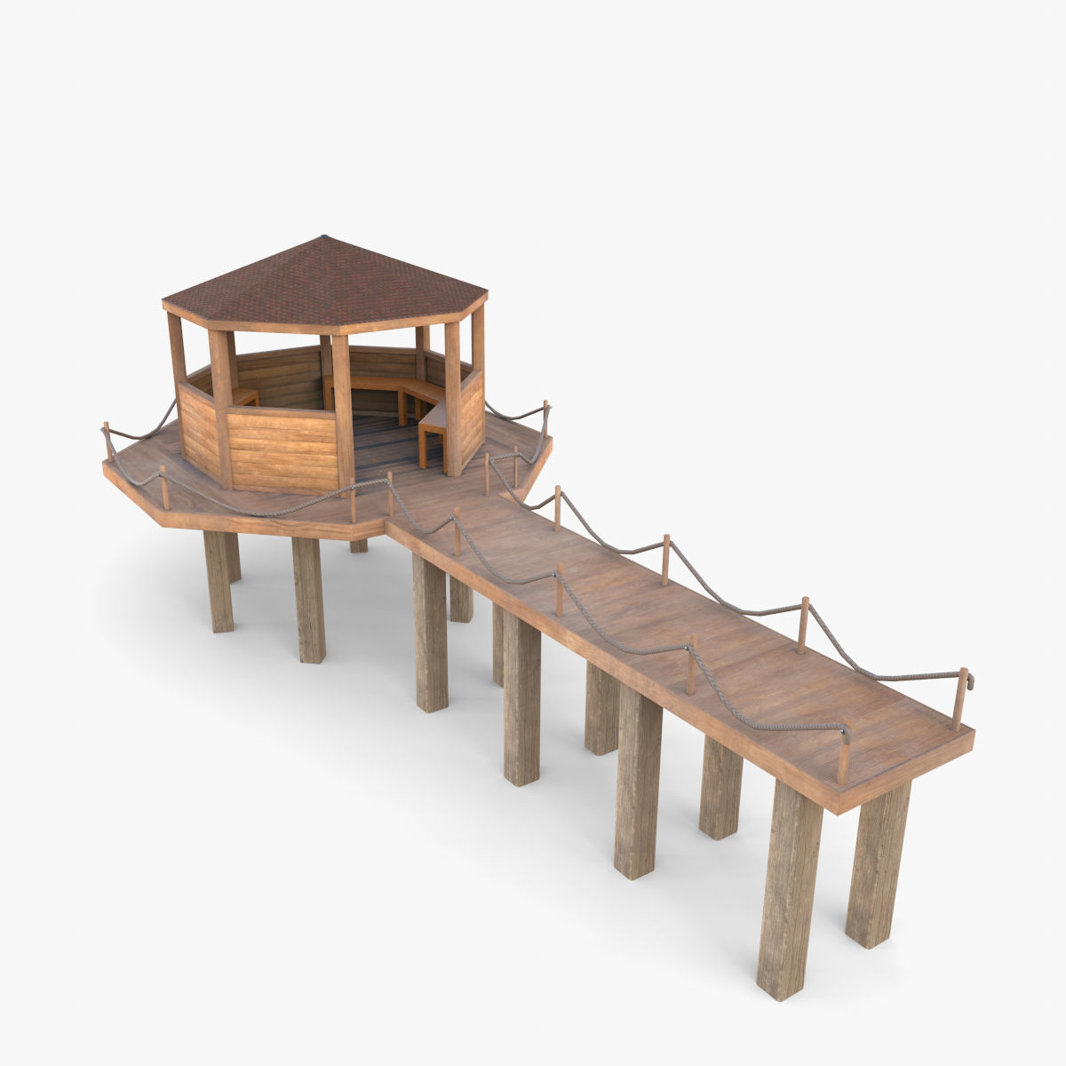 Pontoon dock V4 3D model_1