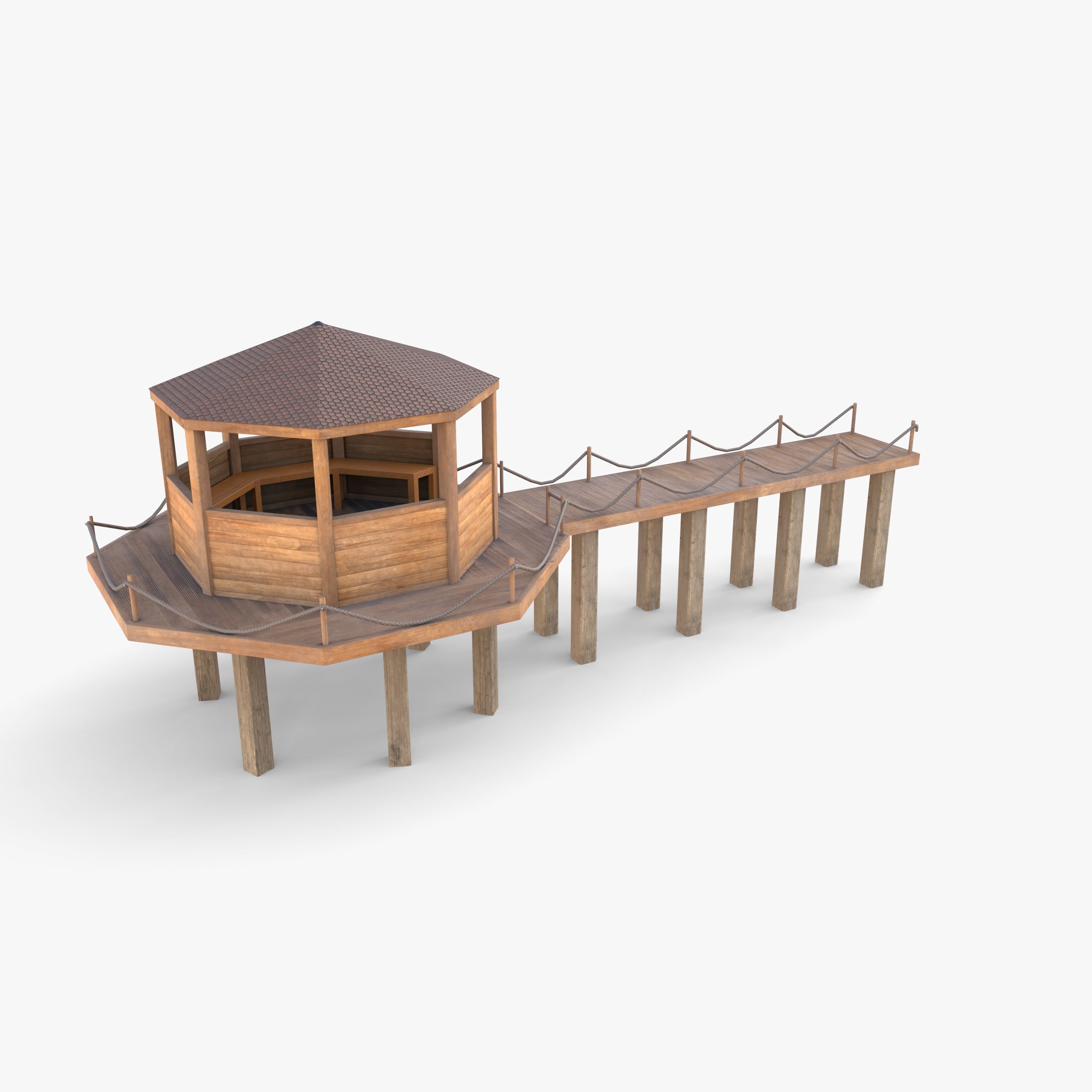 Pontoon dock V4 3D model_13