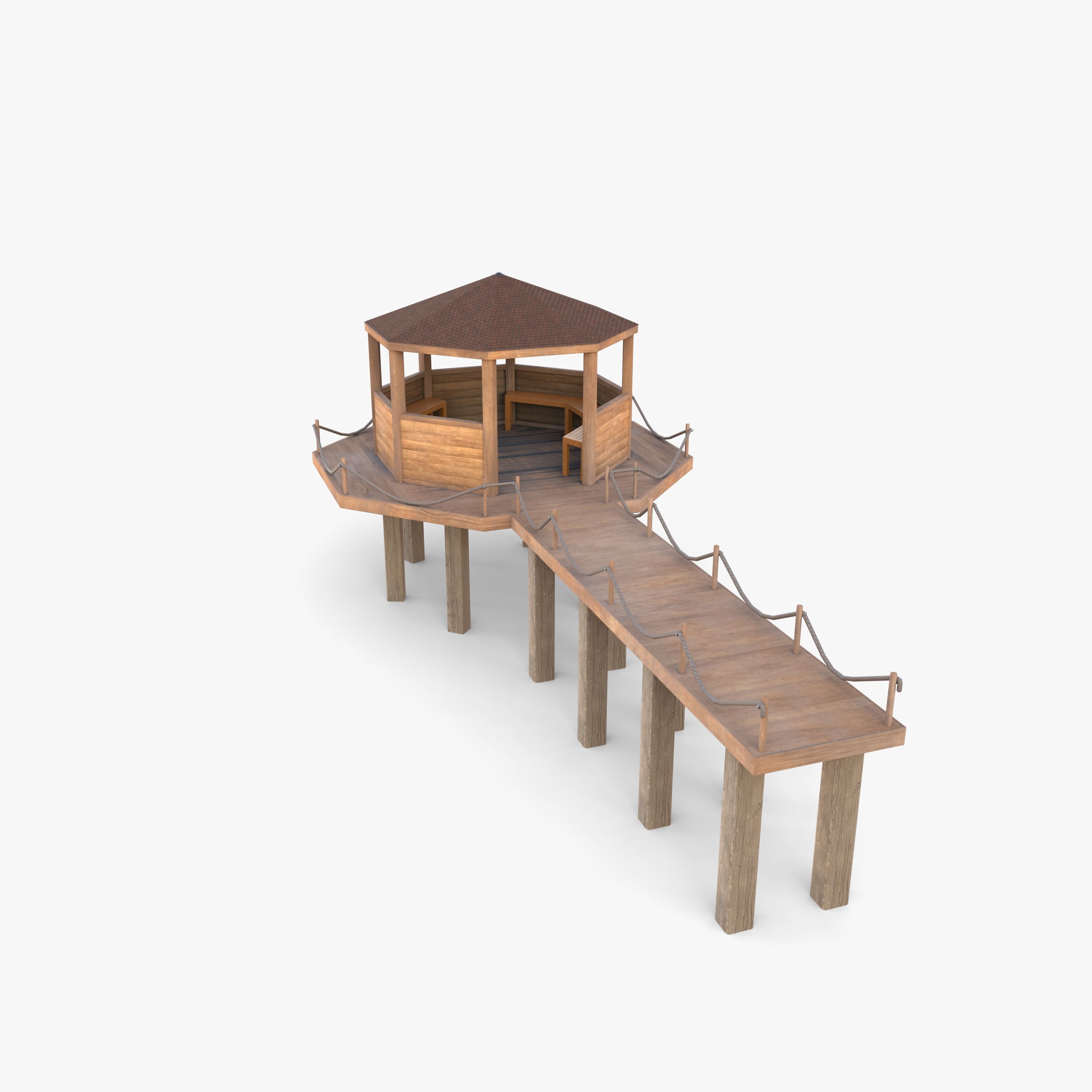 Pontoon dock V4 3D model_6