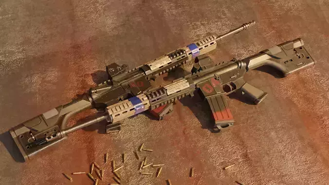 C18 Rifle Low-Poly 3D Model