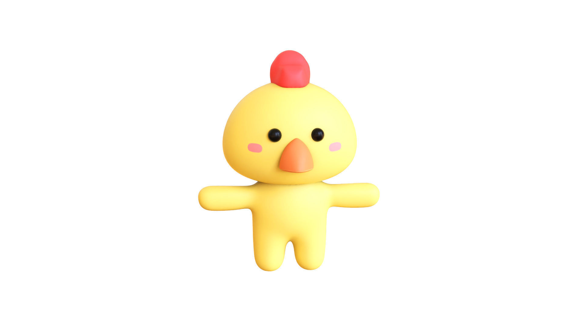 Character003 Chubby Chicken Low-poly 3D model_1