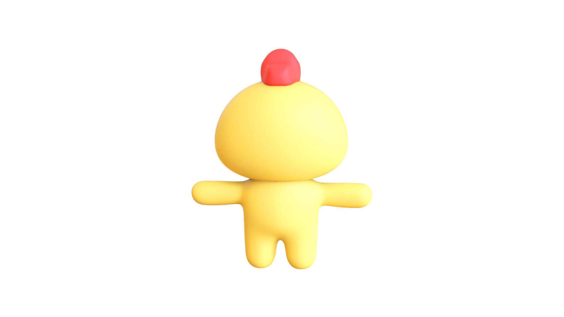 Character003 Chubby Chicken Low-poly 3D model_3