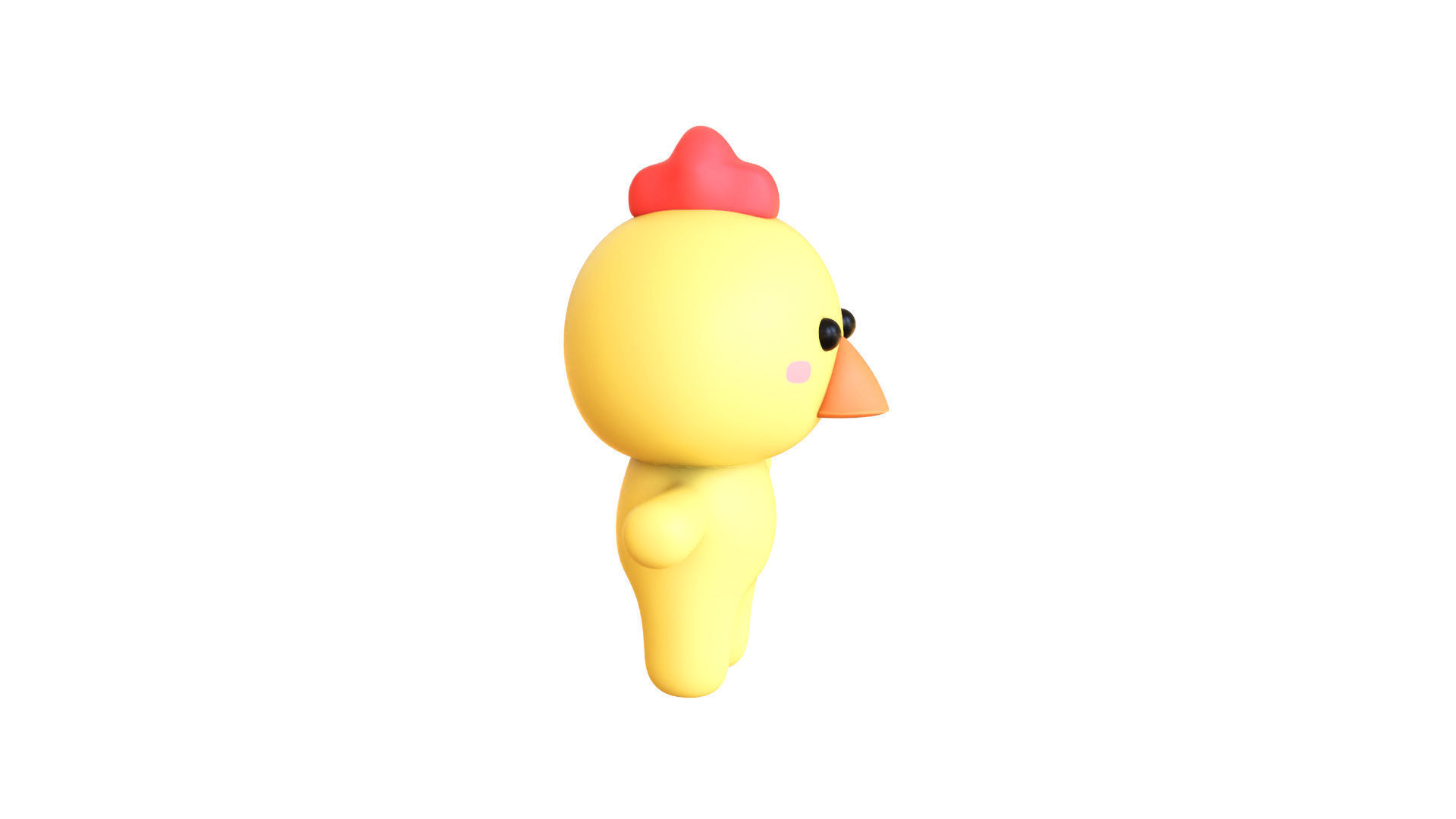 Character003 Chubby Chicken Low-poly 3D model_13